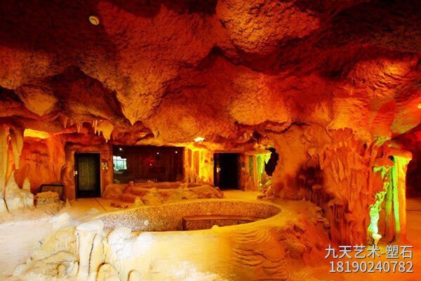室內(nèi)人造假山溶洞景觀，參考價(jià)格：680元/平方米